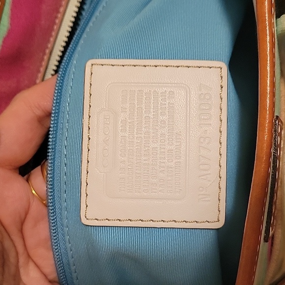 Coach Pastel Striped Shoulder Bag - Picture 11 of 12